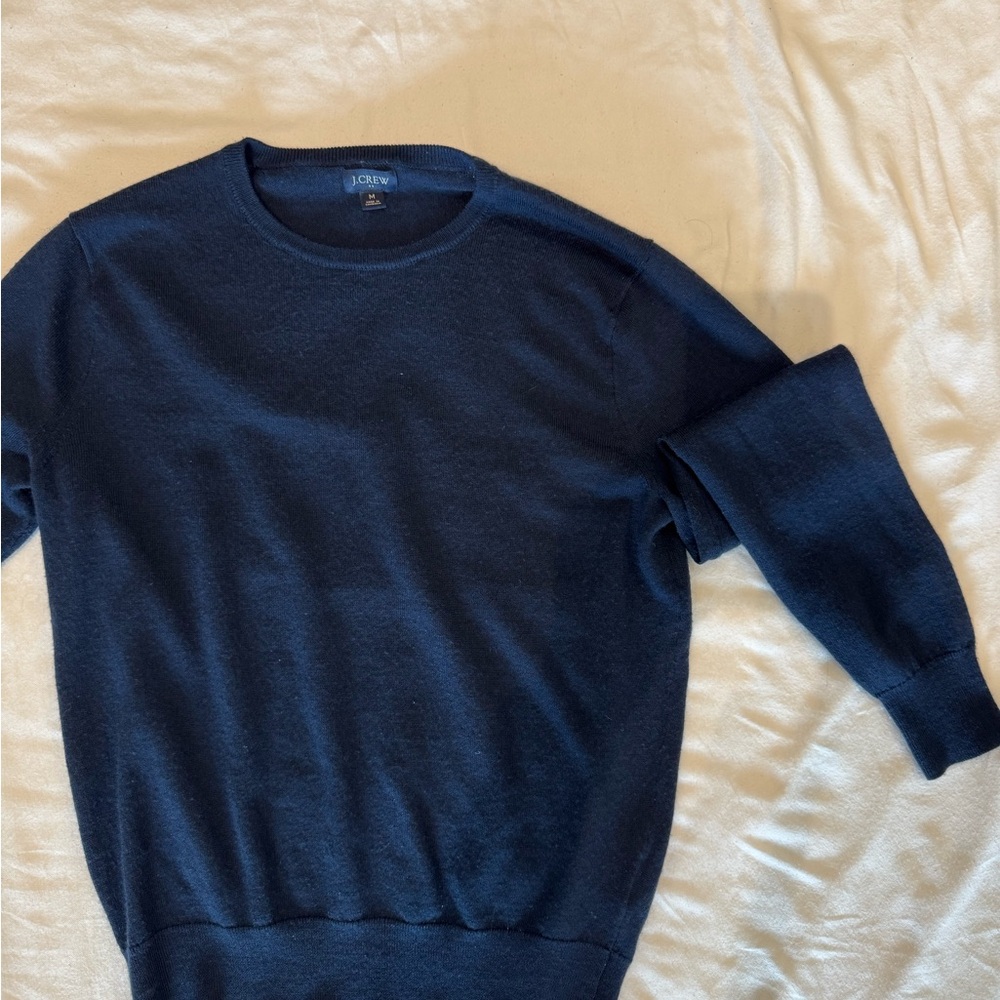 J. Crew Blue Crewneck Sweater Timeless Knit Design
